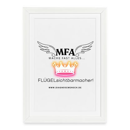 Gerahmtes Poster (27 × 37 cm) "MFA CROWN" - Best Buddy - Weiß