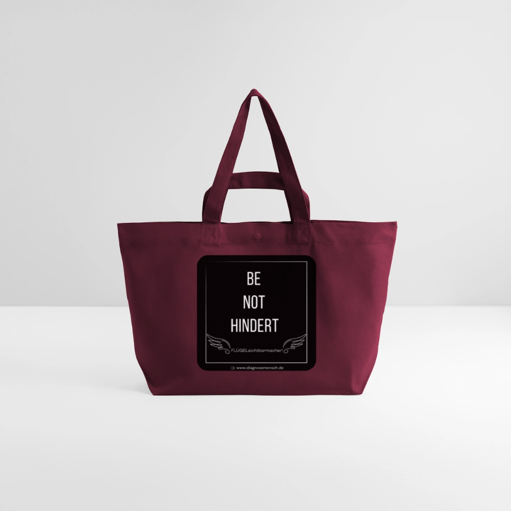 Recycelte Shopping Bag "BE NOT HINDERT" - FLÜGELsichtbarmacher - Burgunderrot
