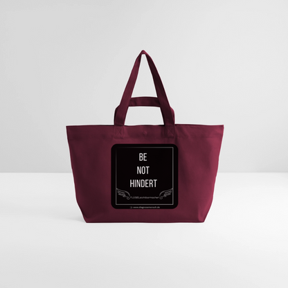 Recycelte Shopping Bag "BE NOT HINDERT" - FLÜGELsichtbarmacher - Burgunderrot