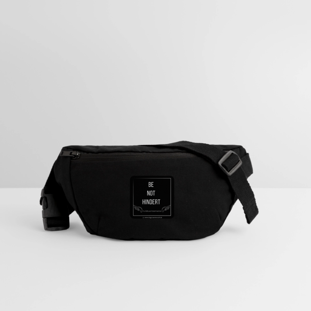 Recycelte Gürteltasche "BE NOT HINDERT" -FLÜGELsichtbarmacher - Schwarz