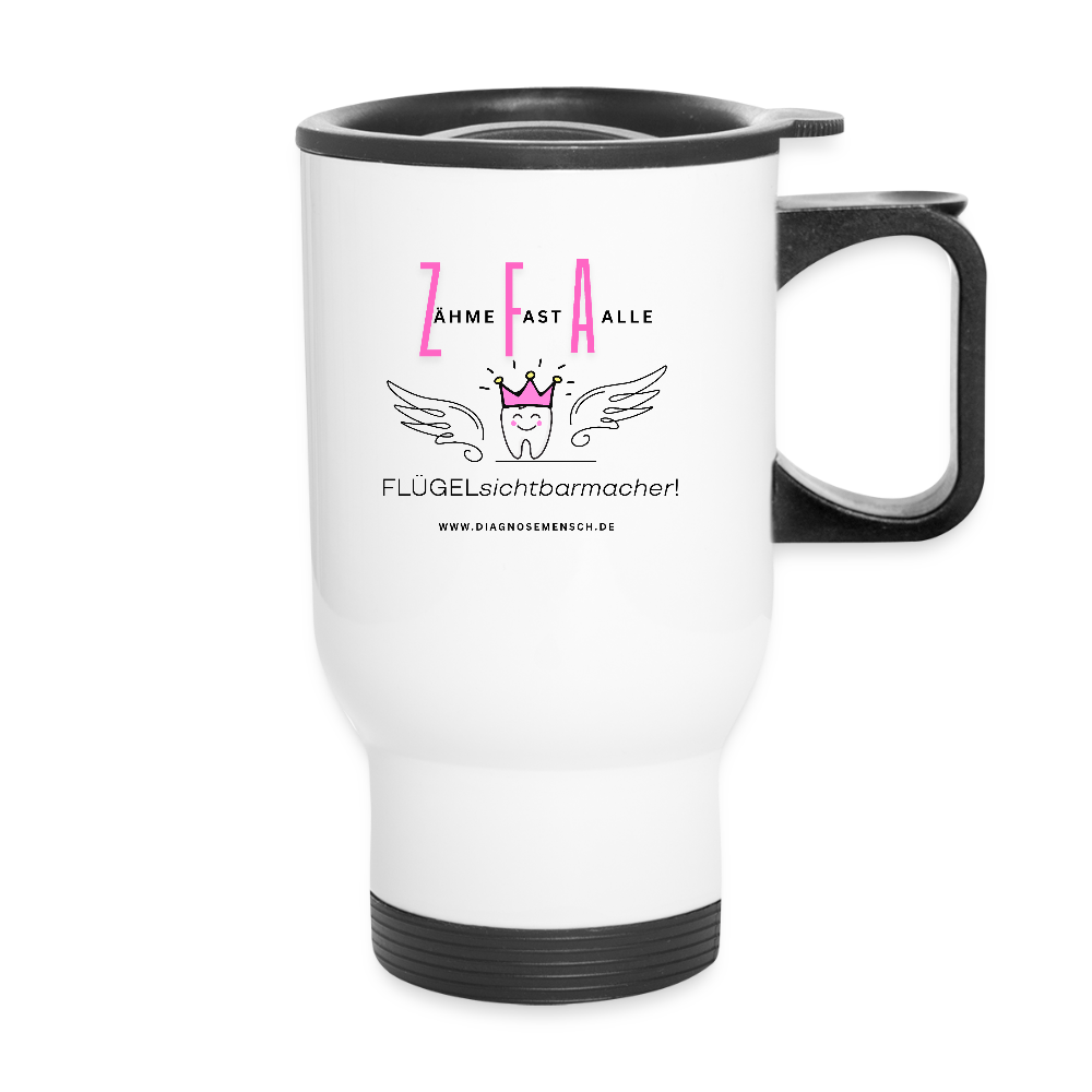 Thermobecher mit Tragegriff "ZFA" - Best Buddy - Weiß