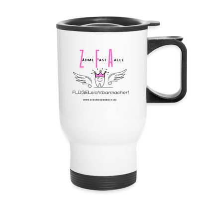 Thermobecher mit Tragegriff "ZFA" - Best Buddy - Weiß