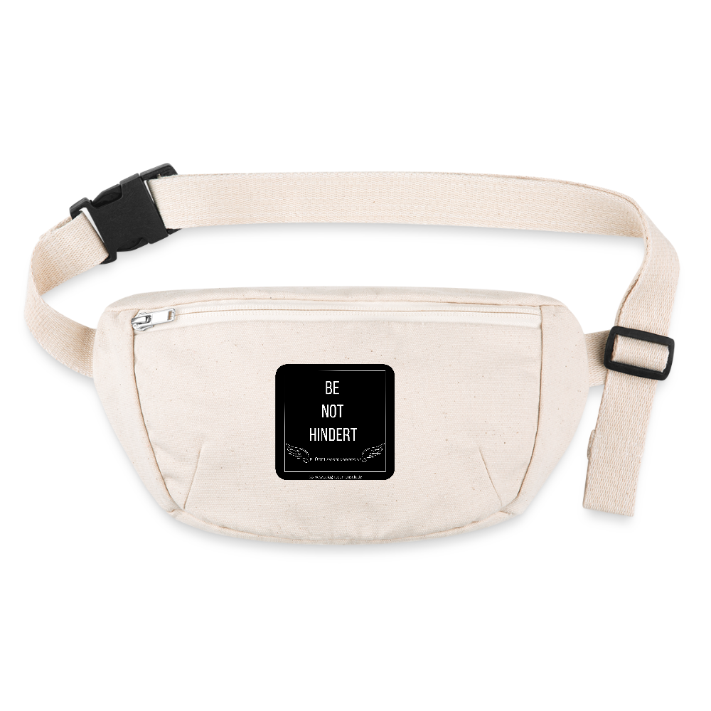 Recycelte Gürteltasche "BE NOT HINDERT" -FLÜGELsichtbarmacher - Naturweiß