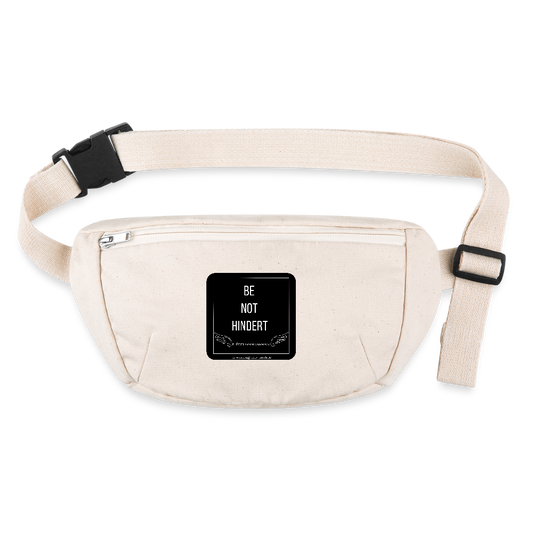 Recycelte Gürteltasche "BE NOT HINDERT" -FLÜGELsichtbarmacher - Naturweiß
