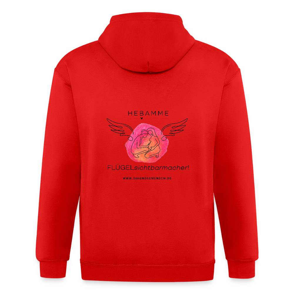 Unisex Heavyweight Kapuzenjacke "Hebamme" - Best Buddy - Rot