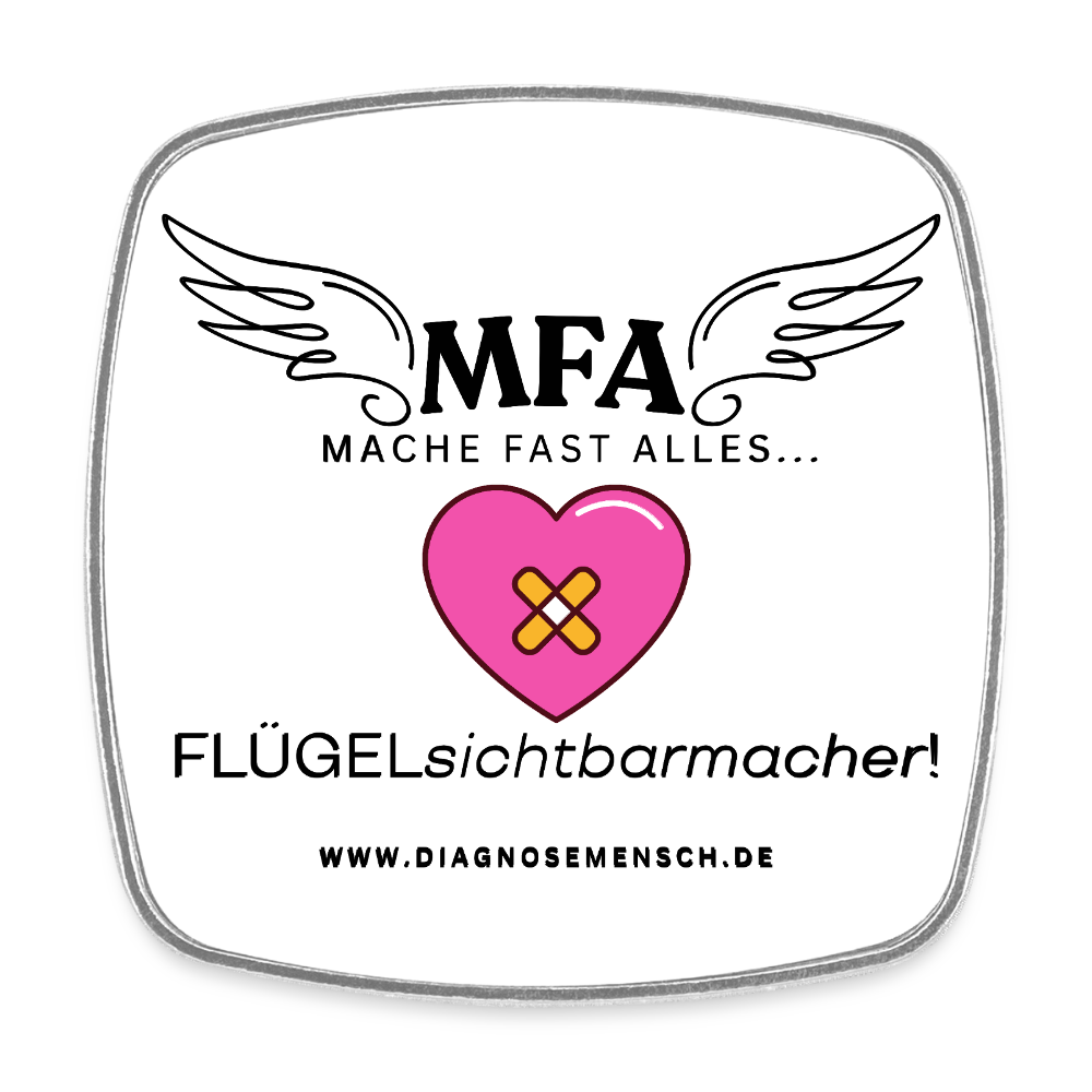 Viereckiger Kühlschrankmagnet "MFA HerzPflaster" - Best Buddy - Weiß