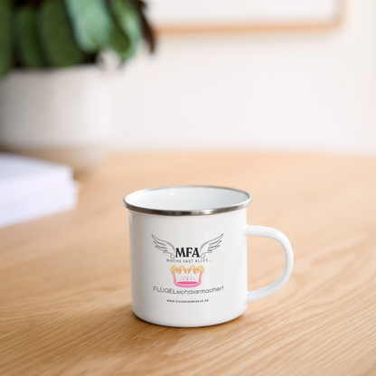 Emaille-Tasse "MFA CROWN" - Best Buddy - Weiß