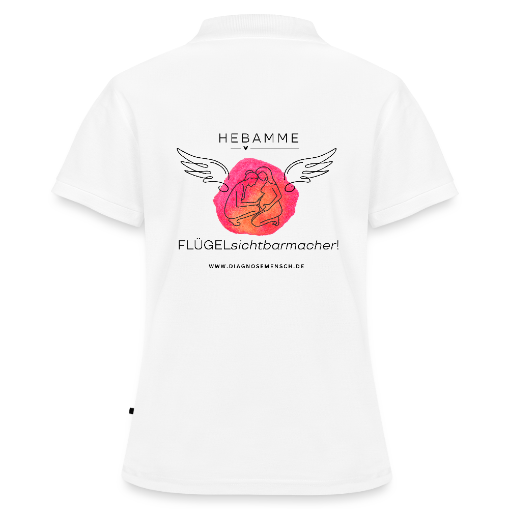 Frauen Premium Bio Polo Shirt "Hebamme"  - Best Buddy - Weiß