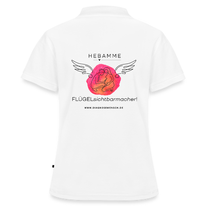 Frauen Premium Bio Polo Shirt "Hebamme"  - Best Buddy - Weiß