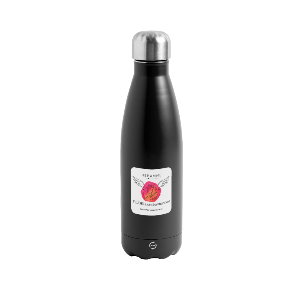 Thermosflasche 500 ml "Hebamme" - FLÜGELsichtbarmacher - Schwarz