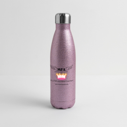 Glitzer Edelstahl Thermosflasche "MFA CROWN" - Best Buddy - Pink Glitzer