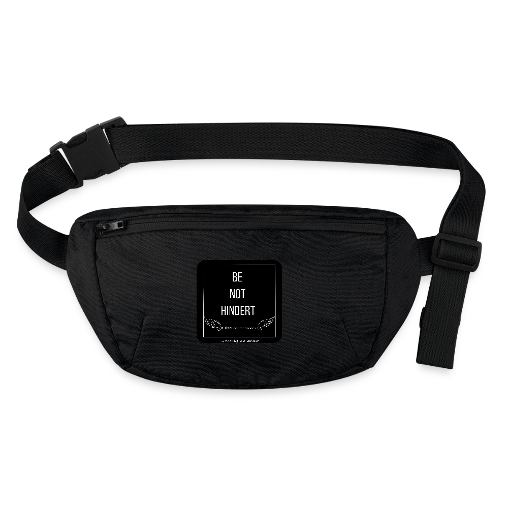 Recycelte Gürteltasche "BE NOT HINDERT" -FLÜGELsichtbarmacher - Schwarz