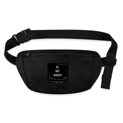 Recycelte Gürteltasche "BE NOT HINDERT" -FLÜGELsichtbarmacher - Schwarz
