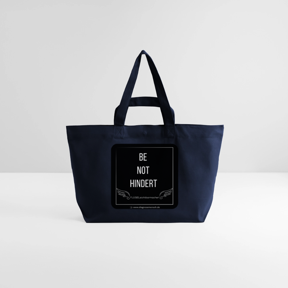 Recycelte Shopping Bag "BE NOT HINDERT" - FLÜGELsichtbarmacher - Navy