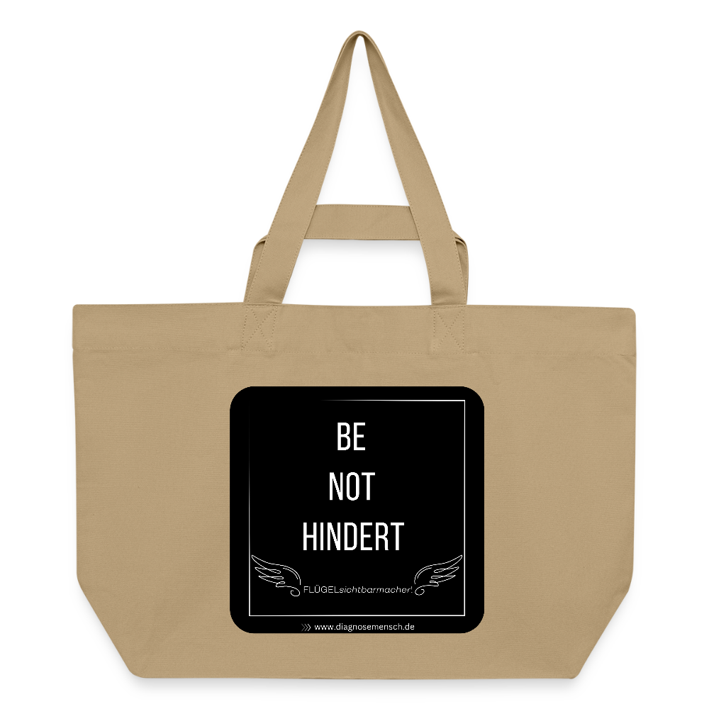 Recycelte Shopping Bag "BE NOT HINDERT" - FLÜGELsichtbarmacher - Karamell 