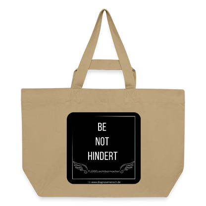 Recycelte Shopping Bag "BE NOT HINDERT" - FLÜGELsichtbarmacher - Karamell 