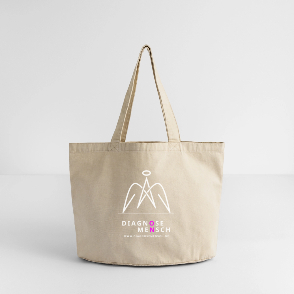 Vintage-Washed Shopper "Diagnose Mensch" - ON - Vintage Sand 