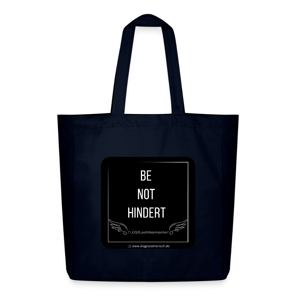 Midweight recycelter Stoffbeutel "BE NOT HINDERT - FLÜGELsichtbarmacher - Navy