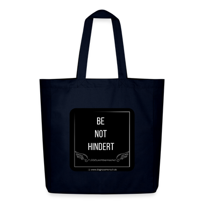 Midweight recycelter Stoffbeutel "BE NOT HINDERT - FLÜGELsichtbarmacher - Navy