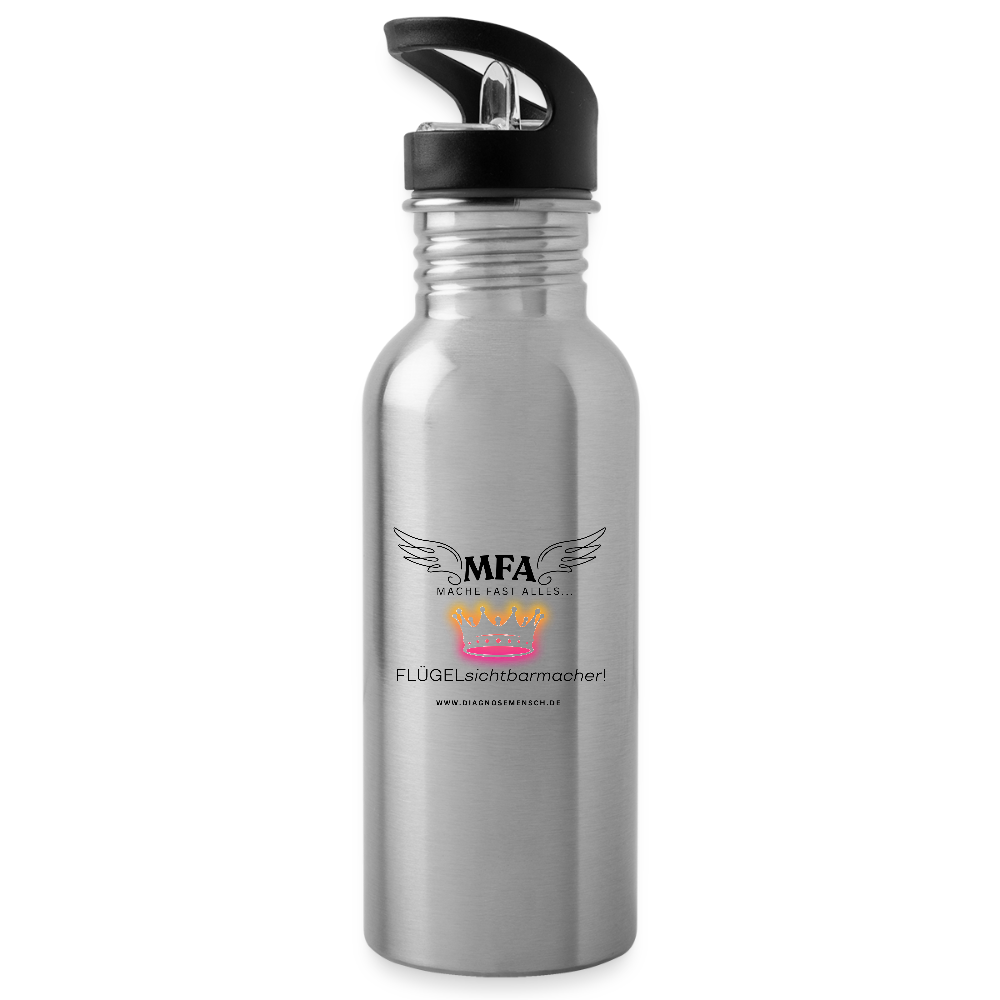 Trinkflasche mit Strohhalm "MFA CROWN" - Best Buddy - Lightsilver