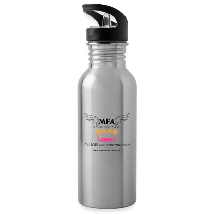 Trinkflasche mit Strohhalm "MFA CROWN" - Best Buddy - Lightsilver