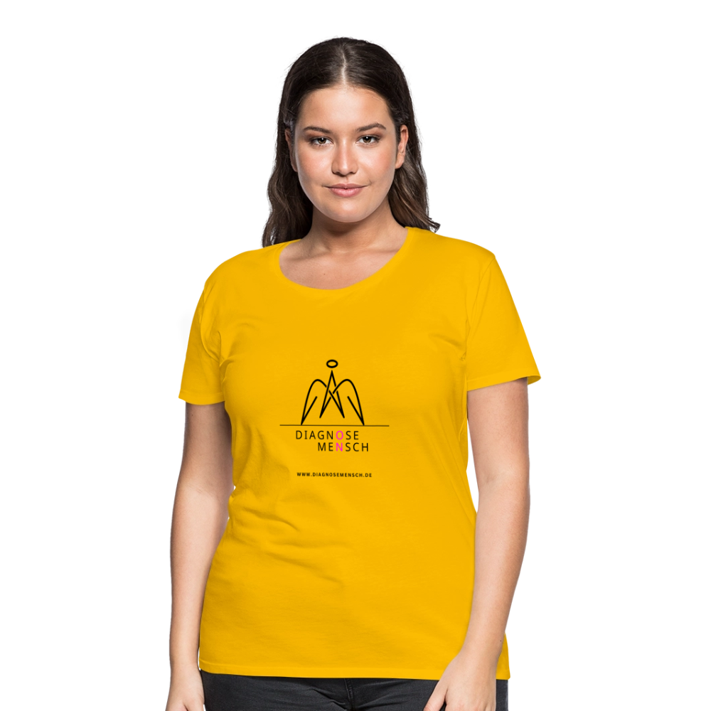 Frauen Premium T-Shirt  - "Diagnose Mensch! - Sonnengelb