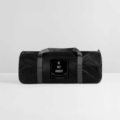 Sporttasche "BE NOT HINDERT" - FLÜGELsichtbarmacher - Schwarz