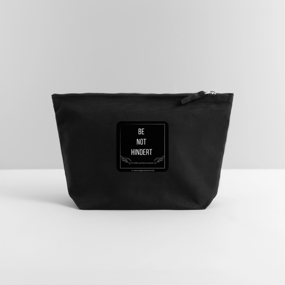 CANVAS Täschchen Größe L  "BE NOT HINDERT" - FLÜGELsichtbarmacher - Schwarz