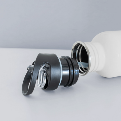 Trinkflasche mit integriertem Strohhalm "ZFA" - Best Buddy - Weiß