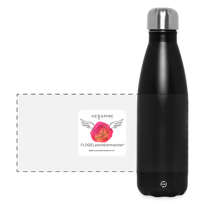 Thermosflasche 500 ml "Hebamme" - FLÜGELsichtbarmacher - Schwarz