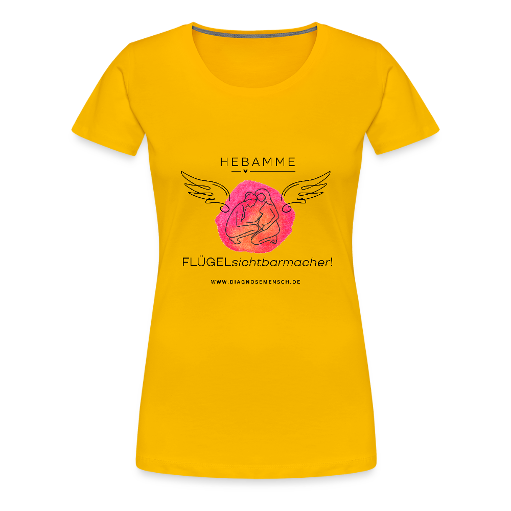 Frauen Premium T-Shirt "Hebamme" - Best Buddy - Sonnengelb