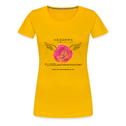 Frauen Premium T-Shirt "Hebamme" - Best Buddy - Sonnengelb