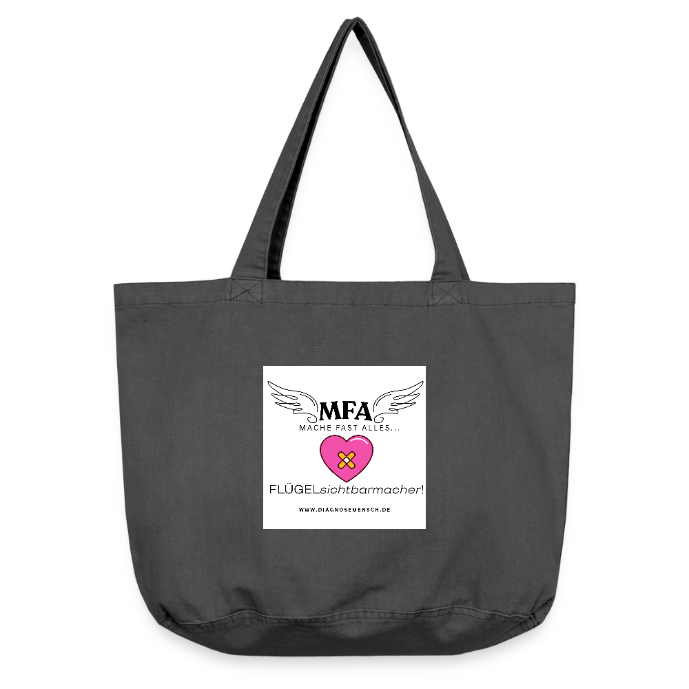 Vintage-Washed Shopper "MFA Herzpflaster" - Best Buddy" - Vintage Schwarz