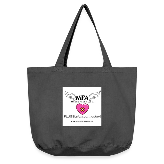 Vintage-Washed Shopper "MFA Herzpflaster" - Best Buddy" - Vintage Schwarz