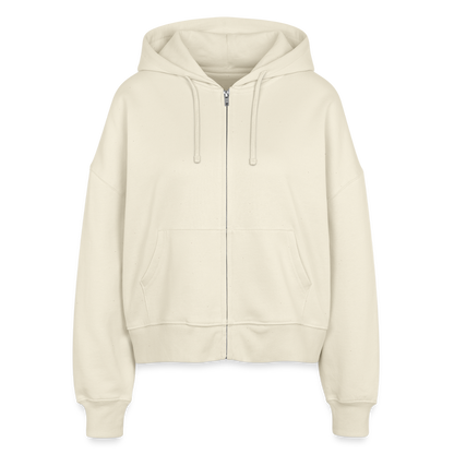 Frauen Bio Zip Hoodie "Hebamme" - Best Buddy - Weißgrau
