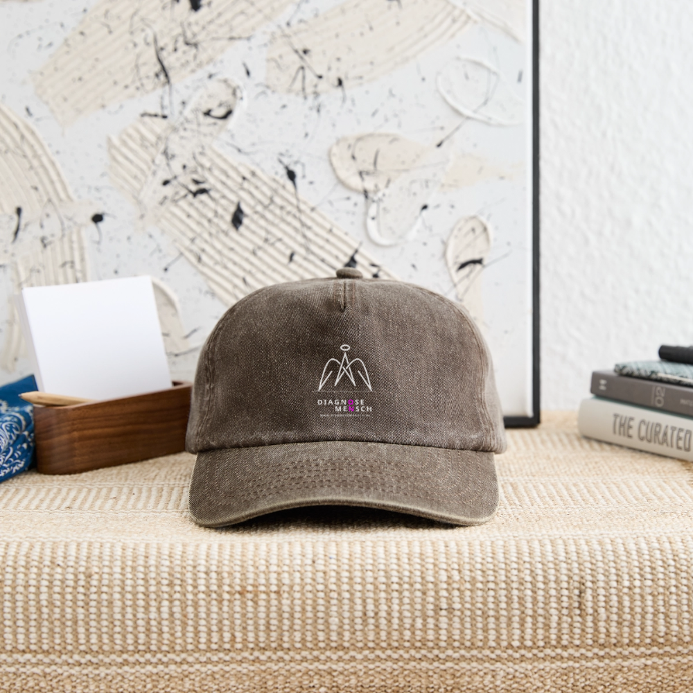 Relaxed Vintage Cap "Diagnose Mensch - ON" - Vintage Braun