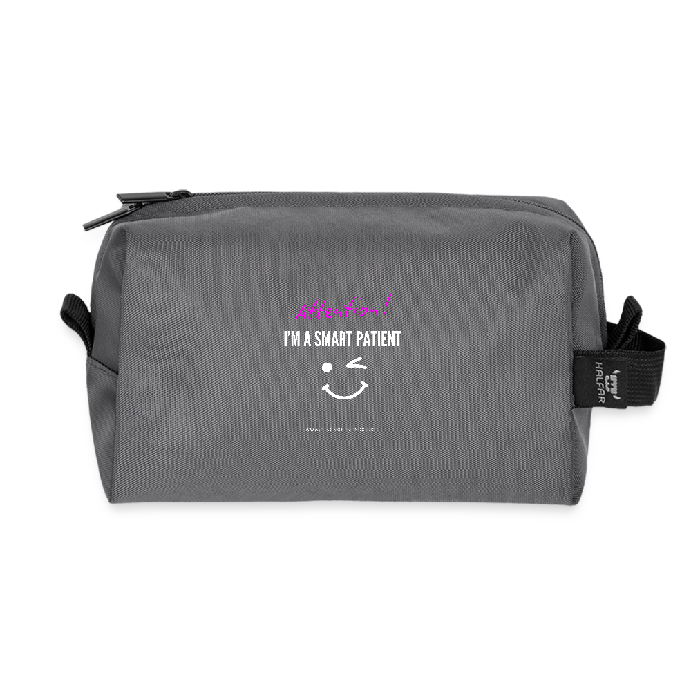 Recycelte Kulturtasche "I'm a smart patient" - Funny - Anthrazit