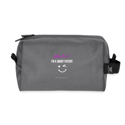 Recycelte Kulturtasche "I'm a smart patient" - Funny - Anthrazit