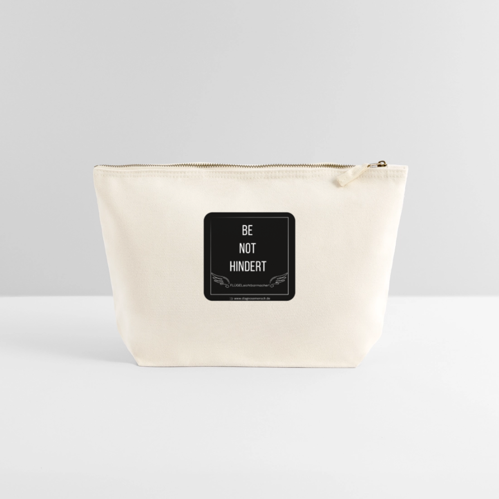 CANVAS Täschchen Größe L  "BE NOT HINDERT" - FLÜGELsichtbarmacher - Naturweiß
