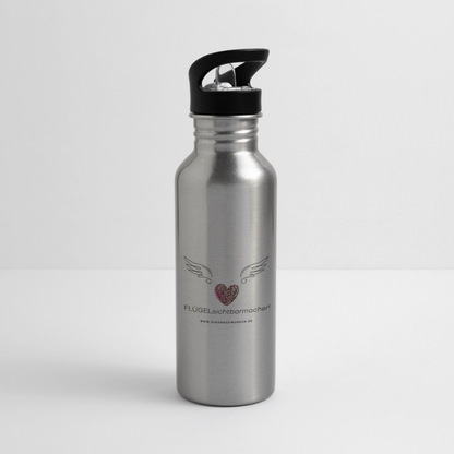 Trinkflasche mit integriertem Strohhalm "Flügel" Best Buddy - Lightsilver