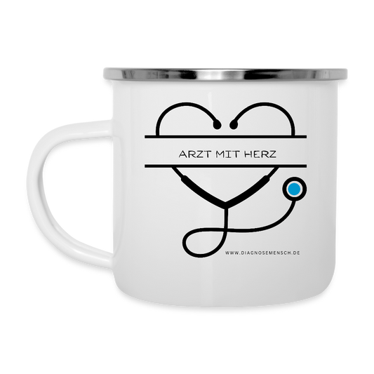 Emaille-Tasse "Arzt mit Herz" - Best Buddy - Weiß