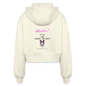 Frauen Oversized Cropped Kapuzenjacke "I'm a smart patient" - Bad Girl - Natur