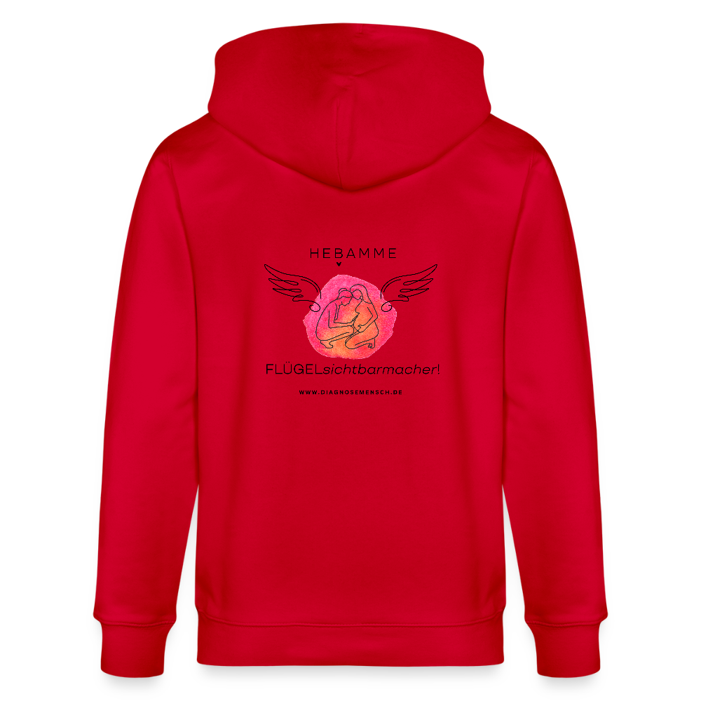 Unisex Bio-Kapuzenjacke CULTIVATOR "Hebamme" - Best Buddy - Rot