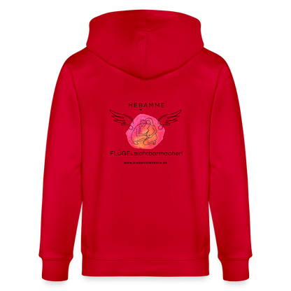 Unisex Bio-Kapuzenjacke CULTIVATOR "Hebamme" - Best Buddy - Rot