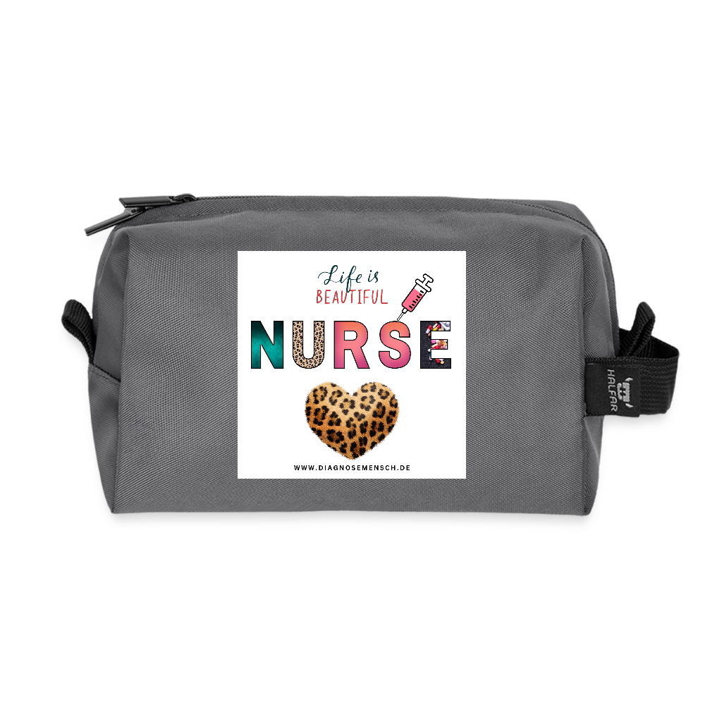 Recycelte Kulturtasche "Nurse" - Best Buddy - Anthrazit
