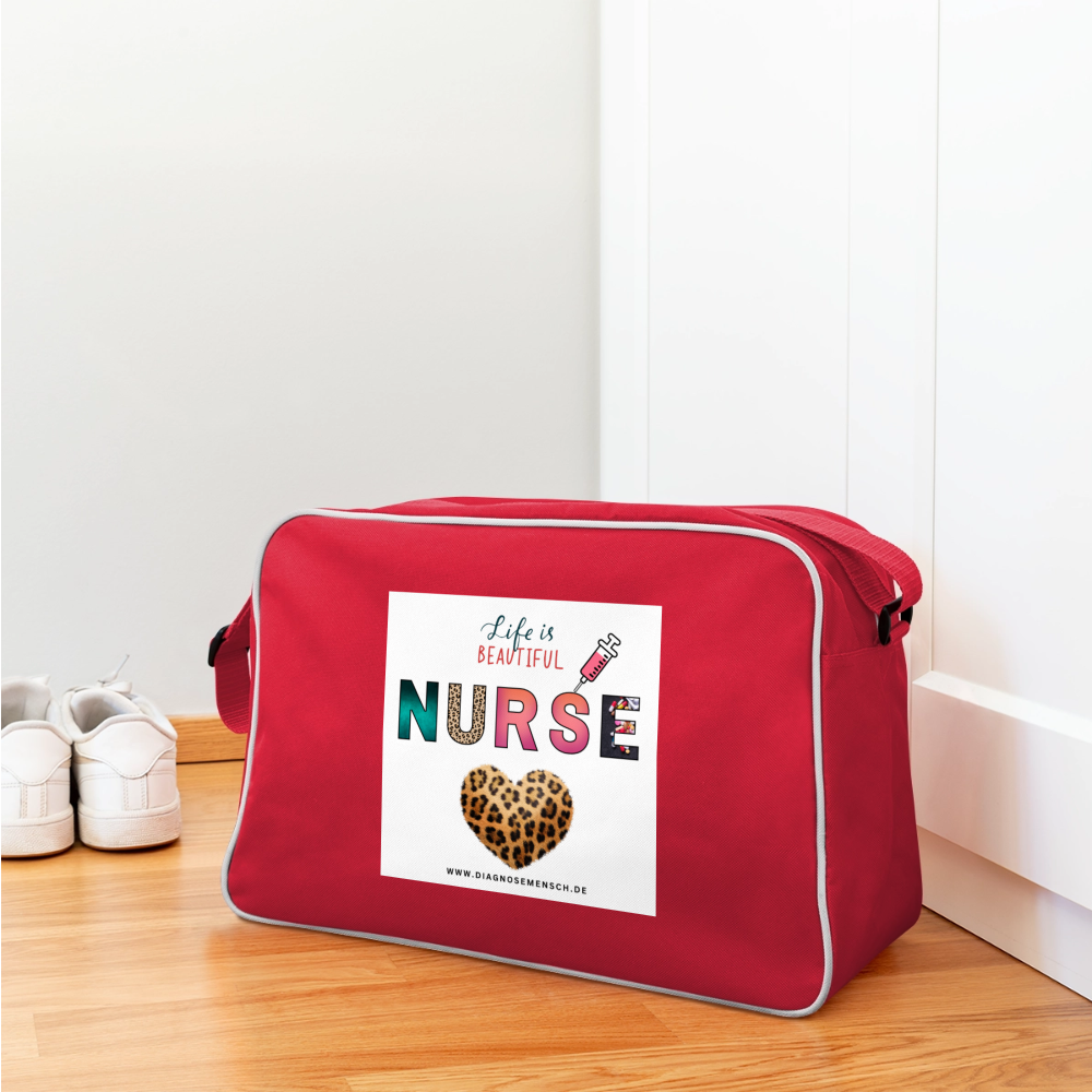 Retro Tasche "Nurse" - Best Buddy - Rot/Weiß