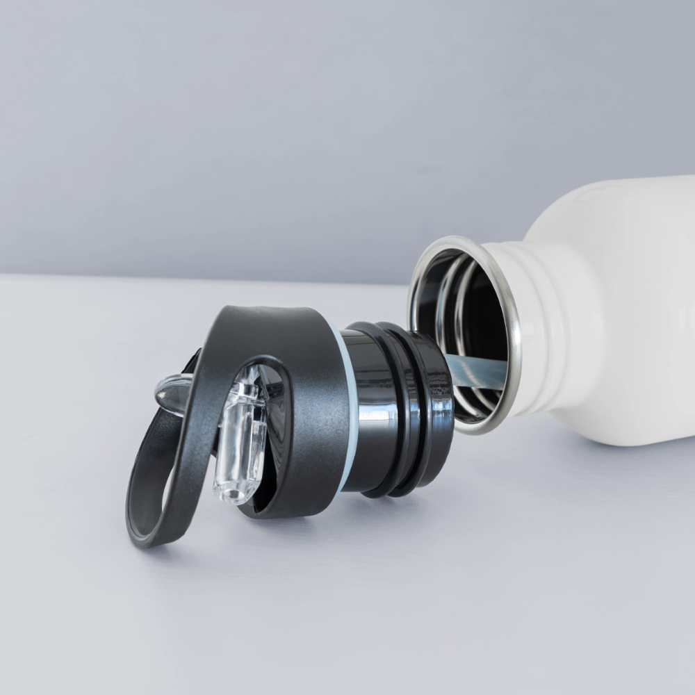 Trinkflasche mit Strohhalm "MFA CROWN" - Best Buddy - Weiß