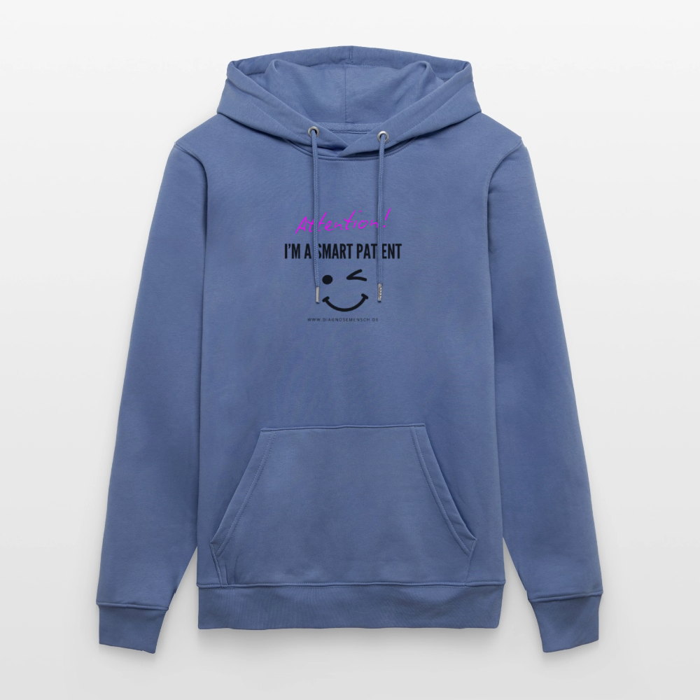 Bio-Hoodie CRUISER  "I'm a smart patient" - Funny - Blau