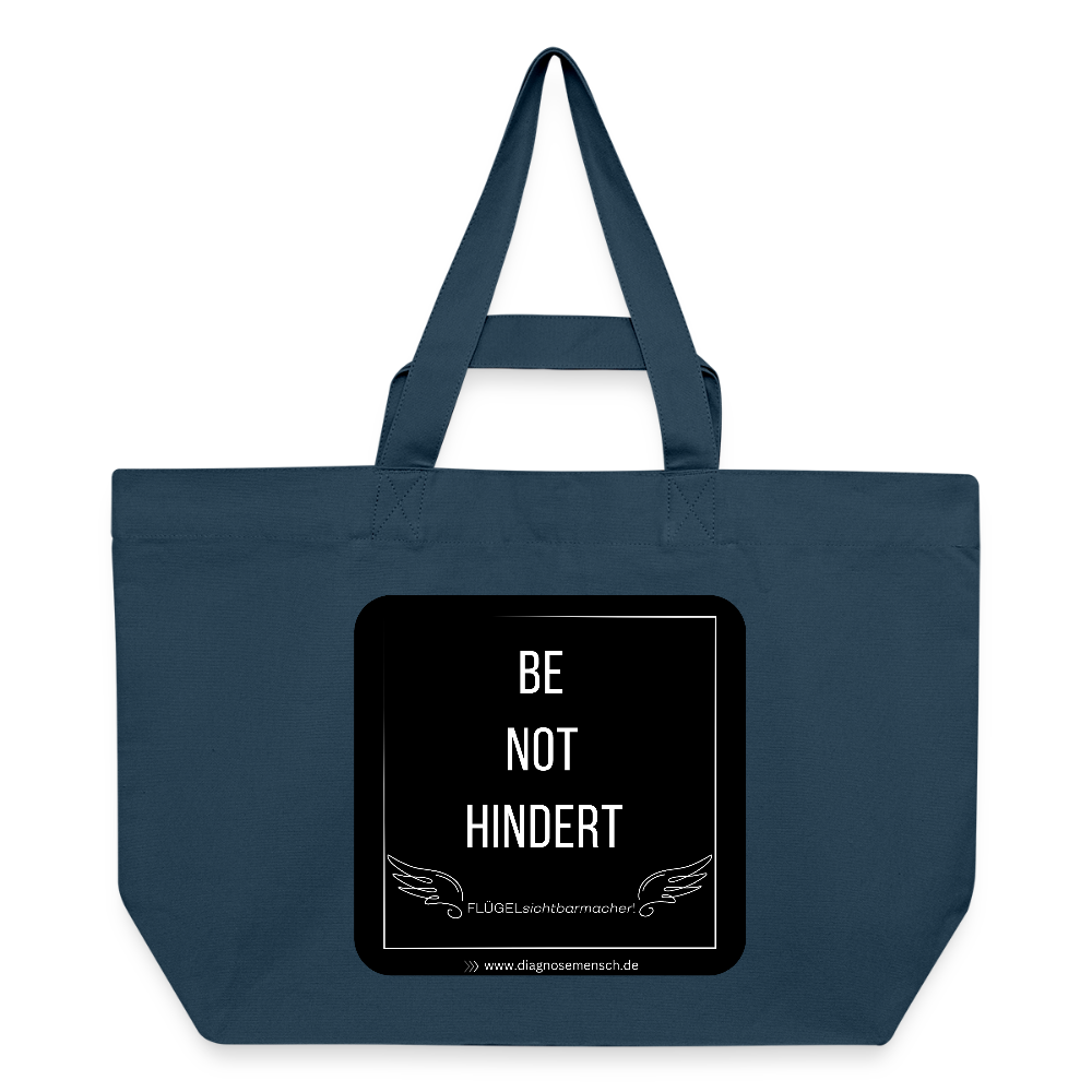 Recycelte Shopping Bag "BE NOT HINDERT" - FLÜGELsichtbarmacher - Tiefes Teal 