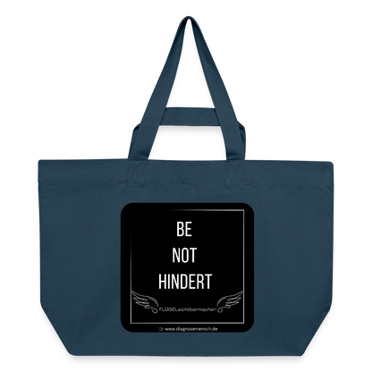 Recycelte Shopping Bag "BE NOT HINDERT" - FLÜGELsichtbarmacher - Tiefes Teal 